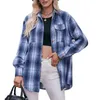 Women's Blouses Spring Plaid Long Sleeve Retor Office Ladies Blouse 2023 Casual Loose Tops Streetwear T-shirt Women Autumn Button Shirts