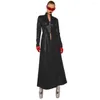 Dames trenchcoats wetlook lang windjack sexy dames PVC glanzende slanke mouw rits club nachtclub gladde jas overjas