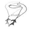 Pendentif colliers Gothique diable ailes pendentif colliers pour femmes hommes rétro Animal chauve-souris coeur BFF meilleur ami Couple collier Punk Hiphop bijoux x1009