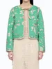 Kadın Ceketleri Kadın Çiçek Nakamı Dantel Yukarı O yaka Ceket Sonbahar 2023 Bayanlar Uzun Kollu Renk Patchwork Gevşek Ceket