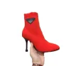 Damen-High-Heels mit rundem Kopf, kurze Stiefel, dreieckige Dekoration, mehrfarbig, hochwertige Designer-Schuhe