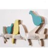 Figurine decorative 4 ganci Home Bird Appendiabiti in legno Appendiabiti Appendiabiti Soggiorno Porta a muro Decorazioni sospese Borsa