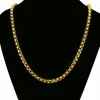 24 lange, herrschsüchtige Herren-Kastenketten, 18 Karat Gelbgold gefüllt, Hip-Hop-Herren-Halskette, 8 mm breite Kette, Geburtstagsgeschenk273w