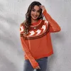 Pulls pour femmes Femmes Halloween Pull tricoté Pulls surdimensionnés Dames Hiver Lâche Vacances Imprimé Jumper Sueter Mujer