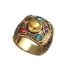 Wedding Jewelry Sets Movie Superhero Thanos Stones Men's Alloy Ring Gift Cosplay Props 231009