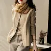 Kvinnorjackor Spring Autumn Round Neck Solid Color Elegant PU Läderjacka Temperament All-Match Button Coat Female Cardigan Top