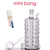 Gros 3D Creative Mini narguilé épais capiteux bouteille de cristal verre tuyau de brûleur à mazout 10mm femelle eau dab rig bongs avec tuyau en silicone et bol à fumer