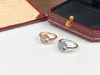 23ss moda feminina anel diamante incrustado anéis de casamento designer jóias galvanizado 18k material casal anéis # incluindo caixa