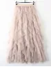 Jupes TIGENA Tutu Tulle longue Maxi jupe femmes mode coréenne mignon rose taille haute plissée jupe maille femme dame esthétique Faldas 231009