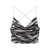 Tanks pour femmes BMZRLJY Design Sense Zebra Grain Tempérament Imprimer Fille Sexy Extérieur Porter Unique Chic Français Soie Net Gilet Halter Top