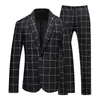 Costumes pour hommes de haute qualité (Blazer pantalon) Style britannique haut de gamme élégant affaires décontracté mode Simple mince costume deux pièces