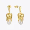 Enfashion Trendy Teeth Pearl Drop Earrings for Women Gold Color Earings Fashion Jewelry Weddientes E211285 2202143477