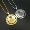 Masonic All Seeing Eye of Providence Pendants Necklaces For Women Men Gold Color Stainless Steel Round Coin Hip Hop Jewelry2442