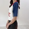 マタニティトップスティーリトルベアプリントオープンサイド母乳育児Tシャツ