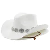 Brede Rand Hoeden Emmer Hoeden Zomer Mannen Vrouwen Stro Holle Western Cowboyhoed Elegante Dame Punk Merk Sombrero Hombre Cowgirl Outdoor Jazz Strand Zonnehoed 231009