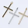 Pingente colares jóias em massa atacado de alta qualidade ouro ródio banhado branco preto cz configuração cruz para mulheres homens colar fazendo