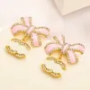 Designer Ear Stud Earrings High Quality Women Brand Letter Earring Alloy Crystal Earring Loop Drop 18K Gold Plated Silver Plated Wedding Jewelry Gift