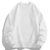 Herrtröjor mode fasta vita tröjor män 2023 Autumn Winter Casual Crewneck Sweatshirt Mens Hoodie Topps Male Brand Hip Hop