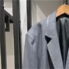 Chaquetas de mujer Mujeres de un solo pecho Adorno de diamante Blazer o mini falda de corte Office Lady Temperamento Set 2023 Otoño Invierno