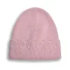 Pull en laine avec perles pour femme, chapeau tricoté, Protection des oreilles froide et chaude, mode coréenne, automne et hiver, 9948
