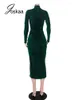 Work Dresses Joskaa Solid Velvet Long Sleeve Turtleneck Zipper Bodysuits Irregular High Split Knot Skirt Matching Winter 2023 Sexy