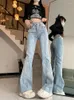 Женские джинсы, размер S-5XL, расклешенные весенне-осенние брюки с высокой талией, узкие джинсовые брюки-клеш, уличная одежда, женские брюки большого размера
