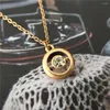 Pendentif Colliers Casual Or Couleur Placage Disque Rond Pierre Claire Pavage Trois Couches Collier Pour Femmes Anniversaire Fête Magnifique