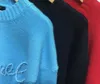 Designer mulheres camisola pulôver clássico jaqueta de malha luxo moda mulheres quentes jacquard roupas carta bordado casual tripulação pescoço manga comprida suéteres