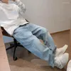 Jeans pour hommes coréen hip hop déchiré baggy hommes vêtements japonais streetwear jambe droite denim cargo pantalon harajuku pantalon décontracté mâle