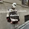 Giacche da uomo stile americano stampa lettere bomber giacca da corsa uomo primavera autunno allentato paio giacca streetwear moda coreana 231009