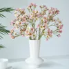 Fleurs décoratives 3 fourchettes 20 têtes artificielles bouquet de fleurs en soie simulation plante d'arbre à huile de tung pour la maison salon décoration mariage faux