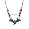 Pendanthalsband svarta fladdermushalsband Gotiska smycken Crystal Beads Halloween Temed Horror Gifts X1009