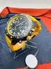 2023 Wysokiej jakości ruch kwarcowy Man Watches Men Luksus Chronograph Work Yellow Rubber Stael Stael Sapphire Waterproof Free Shiping Prezent Świąteczny