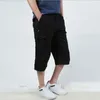 Herrbyxor bomullsbyxor sommar avslappnad byxor militär 5xl last shorts armé multi fockna capri kläder 2023