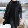 Mens Down Parkas Plus Size Winter Warm Jacket Fleece Parka Coat Black Hooded Windbreaker outwear fleec Long 8xl 231009