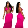 Arbeitskleider Szkzk Frauen Zweiteilige Clubwear-Sets Sommer Sexy Korsett-Tops und enger langer Rockanzug Nachtclub-Party-Outfit 2-teiliges Set