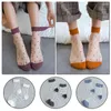 Women Socks Dotted Pattern Transparent Women's Spring Summer Crystal Mesh Low Tube Breathable Thin Short Casual Art Sock