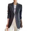 Jaquetas femininas cinza terno casaco para mulheres 2023 primavera e outono moda textura casual top