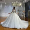 2024 بيع الساخنة فستان الزفاف الوهم عنق الأكمام الطويلة الدانتيل الدانتيل حبات العروس رداء mariage vestidos de novia العربية دبي