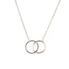 Doppelkreis einfache geometrische Halskette Gold Silber Doppelring Legierung Anhänger Edelstahl Damenschmuck Geschenk273W