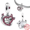 Loose Gemstones 2023 925 Sterling Silver Lock & Heart Key Charm Bead Fit Original Pendant Charms Bracelet For Women DIY Jewelry Lover's Gift