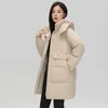 Dames Trenchcoats Winter Gewatteerde Jas Voor Vrouwen 2023 Mode Dikke Warme Vrouw Parka's Met Capuchon Koreaanse Stijl Rits Lange jassen Bovenkleding