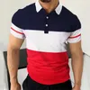 Aangepaste T-shirts Polo's 082 Kleurblok Grensoverschrijdend Nieuwe Heren Korte Mouw Knop Bedrukking Casual Pullover Poloshirt POLOshirt