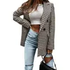 Kvinnors kostymer Holifeni 2023 Ladies Suit Retro Fashion Gitter Estetic Small Korean Spring and Autumn Jacket Office