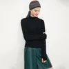 Kvinnors tröjor amii minimalism solid tröja för kvinnor 2023 Autumn Long Sleeve Slim Turtleneck Office Lady Knitwear kvinnliga toppar 12353049