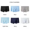 Underpants Ice Silk Boxer Briefs Mens Underwear Breathable U Convex Pouch Swimming Trunks Men's Elastic Scrotum Panties