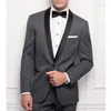 Costumes pour hommes 2023 Gris Slim Fit Hommes Tuxedos Formel Sur Mesure Terno Masculino Veste Pantalon Costume De Mariage