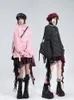 Sweats à capuche pour femmes Harajuku Mode Y2K Extra Large Manteau Personnalisé Rayé Col Rond Haut Casual Lâche Femmes Sweat Kawaii Vêtements