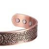 Bracelet en cuivre pur Bracelets pour femme hommes énergie Bracelet magnétique avantages grands bracelets de manchette bijoux de soins de santé 284D