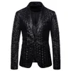 Veste Blazer ornée de paillettes dorées brillantes pour hommes, Costume de bal pour boîte de nuit, Costume de scène, vêtements 2813